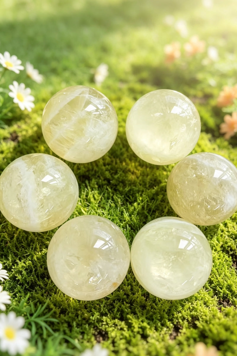 Natural Citrine Crystal Spheres 2.61”