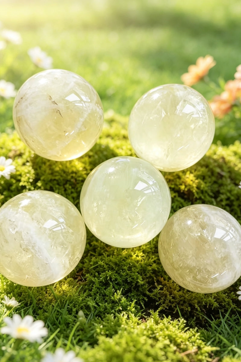 Natural Citrine Crystal Spheres 2.61”