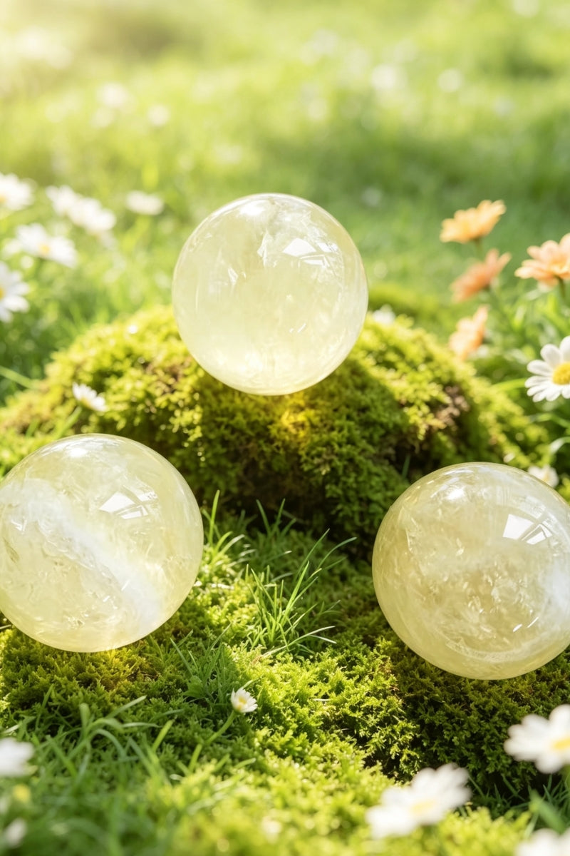 Natural Citrine Crystal Spheres 2.61”