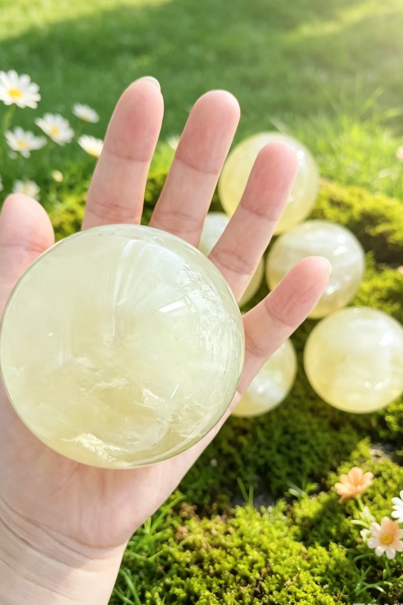 Natural Citrine Crystal Spheres 2.61”
