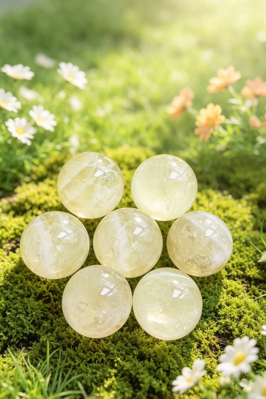 Natural Citrine Crystal Spheres 2.61”