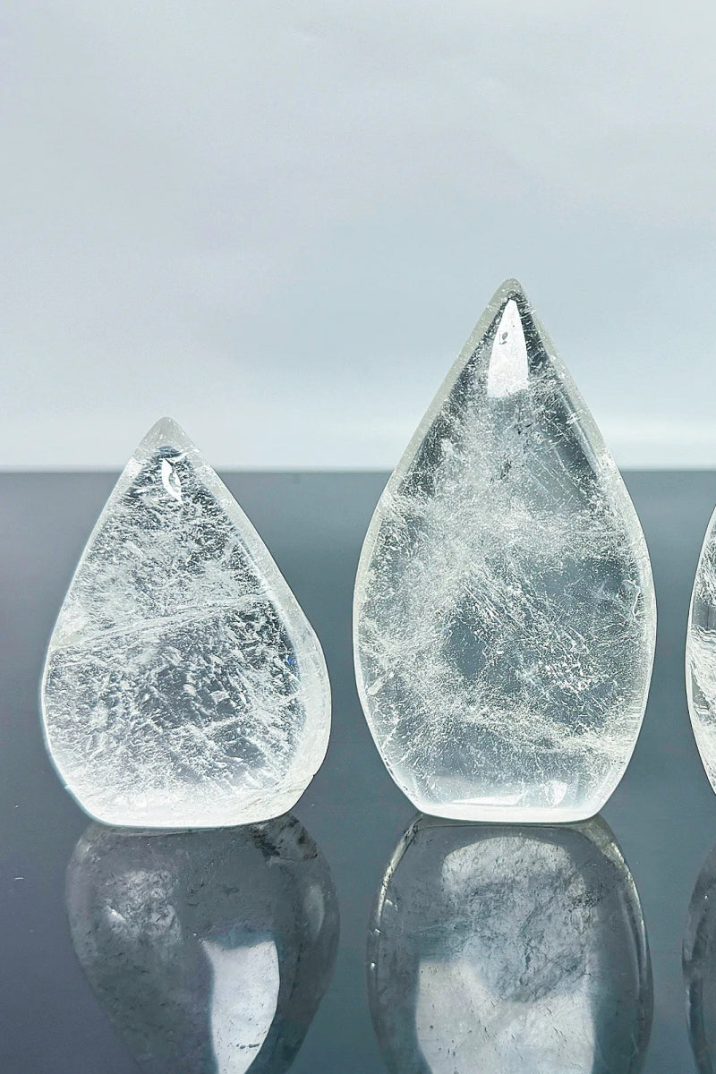 Natural Clear Quartz Tear Drop Decorative Item