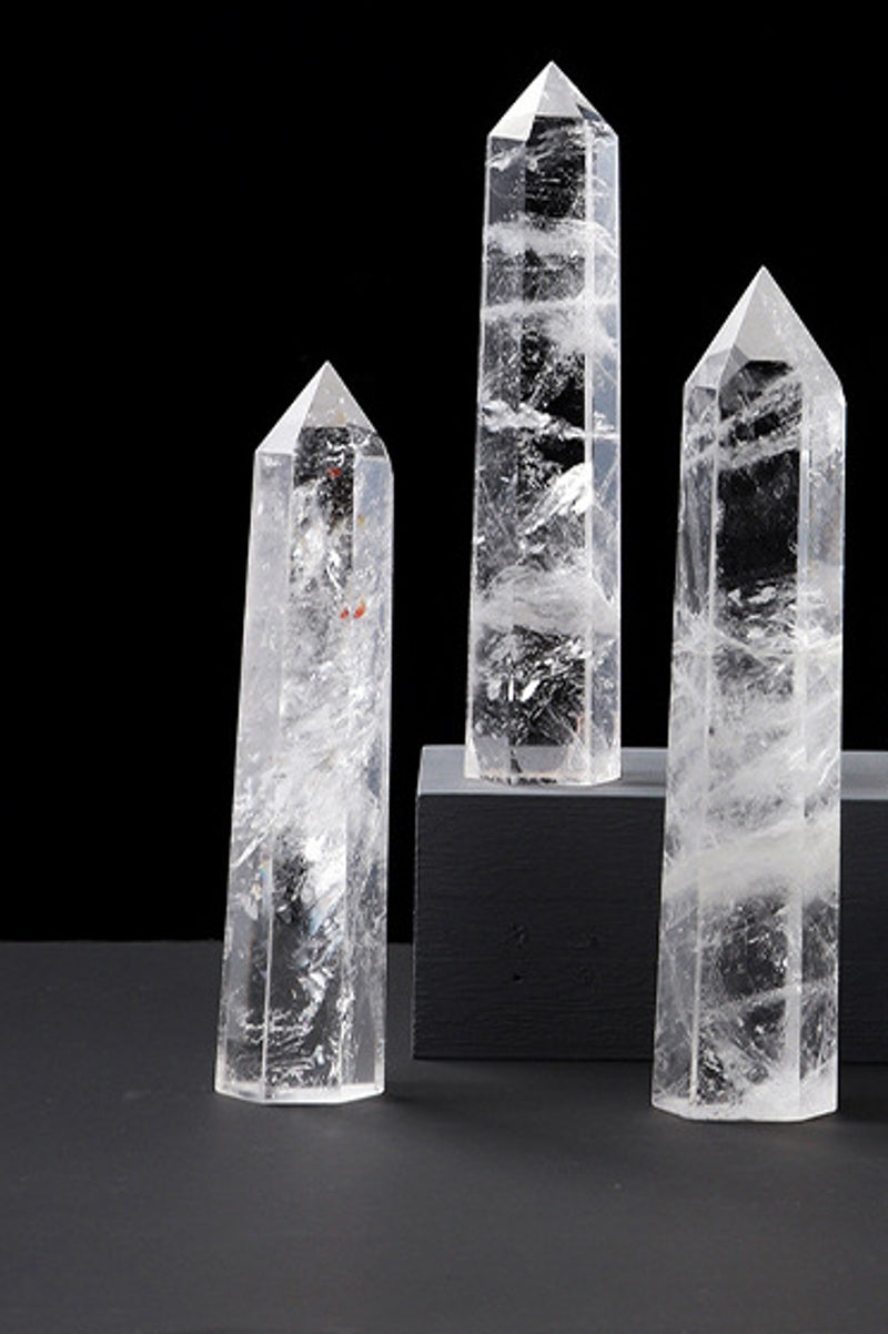 Natural Clear Quartz Towers Healing Single Points 3.9"