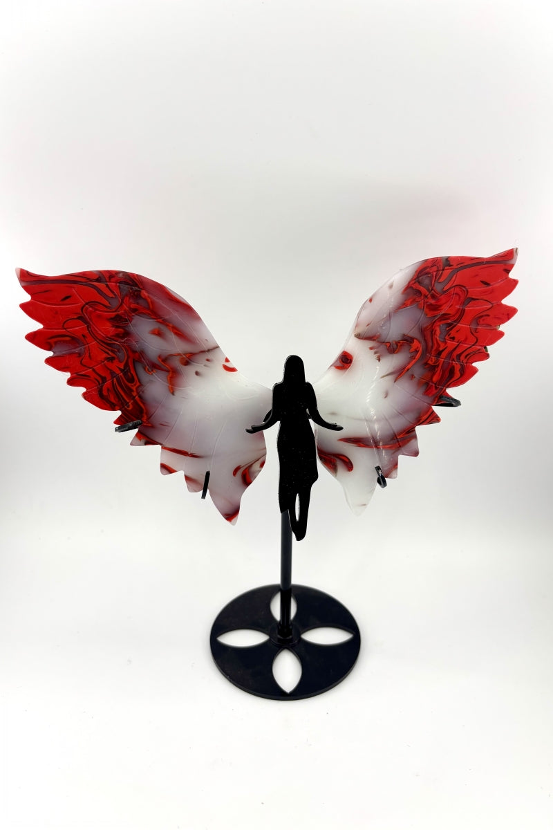 Natural Crystal Angel Wings with Free Holders 7.87"