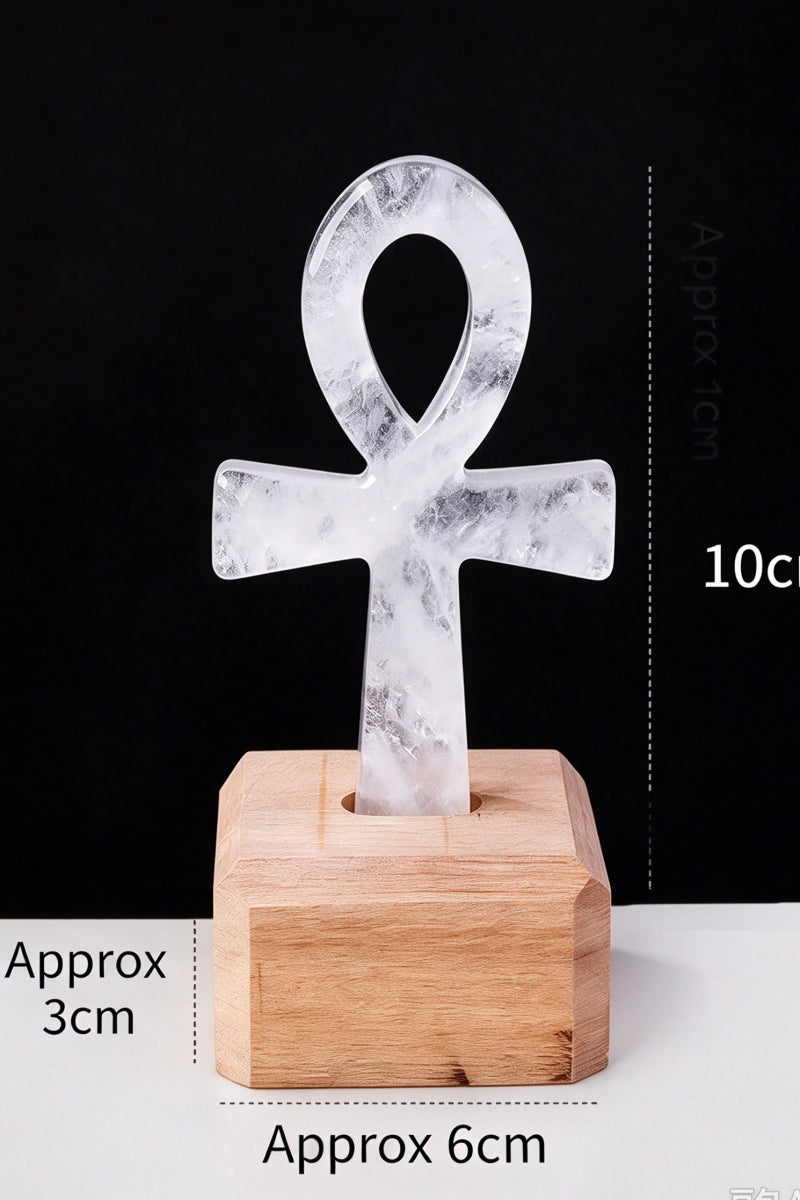 Natural Crystal Cross Ornament Home Decor with Free Holders