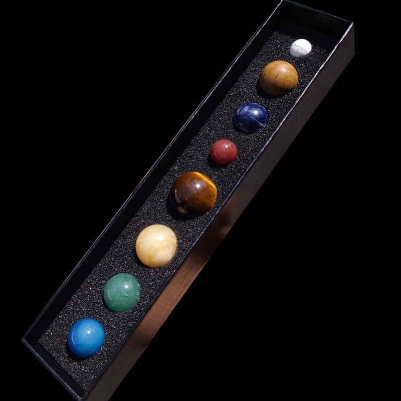 Natural Crystal Eight Planets of Solar System Gift Box Mini Crystal Spheres