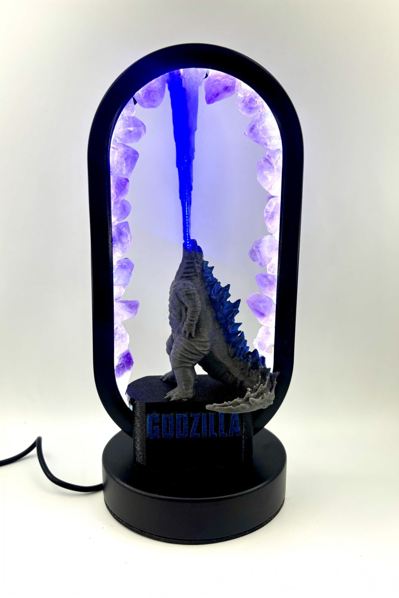 Natural Crystal Godzilla Lamps with Flames Amethyst Celestite Raw Pieces USB