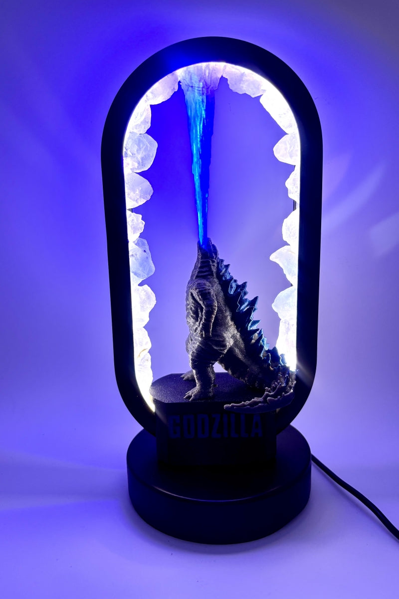 Natural Crystal Godzilla Lamps with Flames Amethyst Celestite Raw Pieces USB