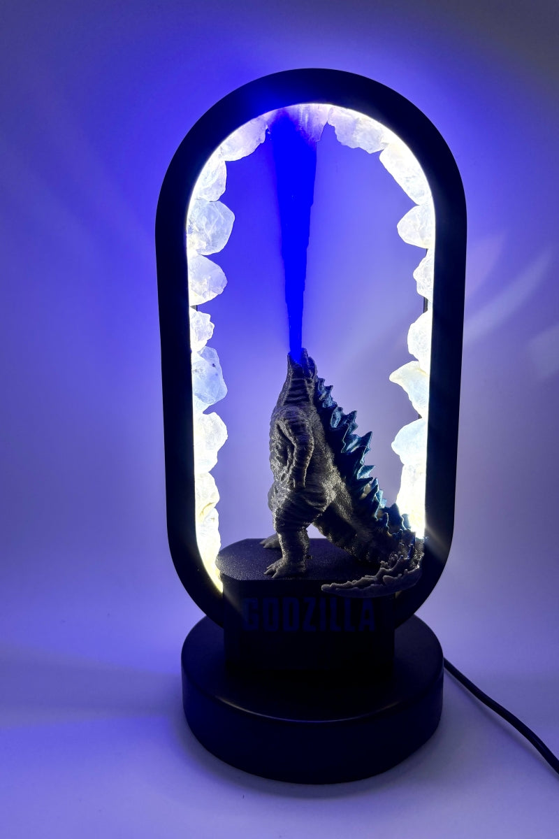 Natural Crystal Godzilla Lamps with Flames Amethyst Celestite Raw Pieces USB