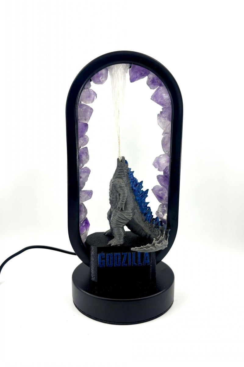 Natural Crystal Godzilla Lamps with Flames Amethyst Celestite Raw Pieces USB