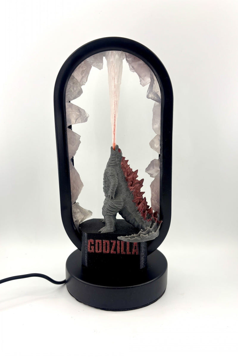 Natural Crystal Godzilla Lamps with Flames Clear Quartz Rose Quartz Raw Pieces USB