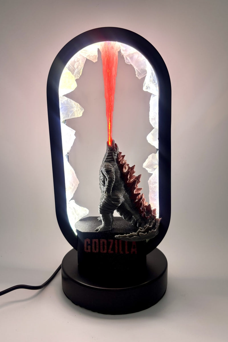 Natural Crystal Godzilla Lamps with Flames Clear Quartz Rose Quartz Raw Pieces USB