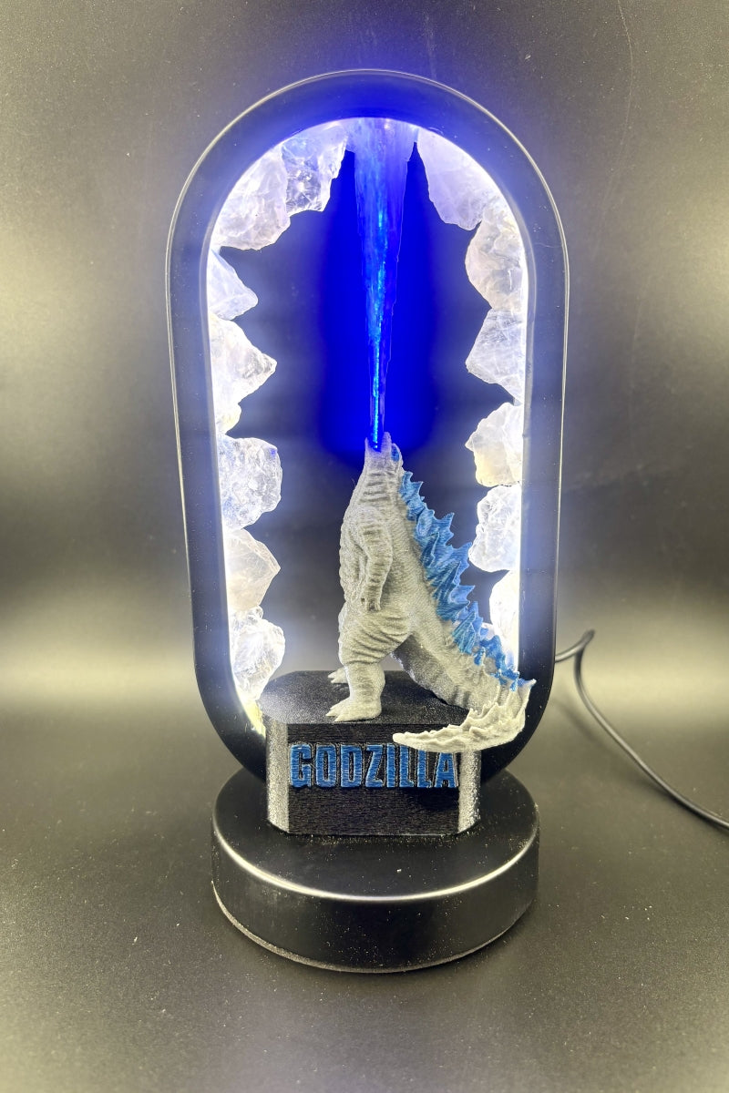 Natural Crystal Godzilla Lamps with Flames Clear Quartz Rose Quartz Raw Pieces USB