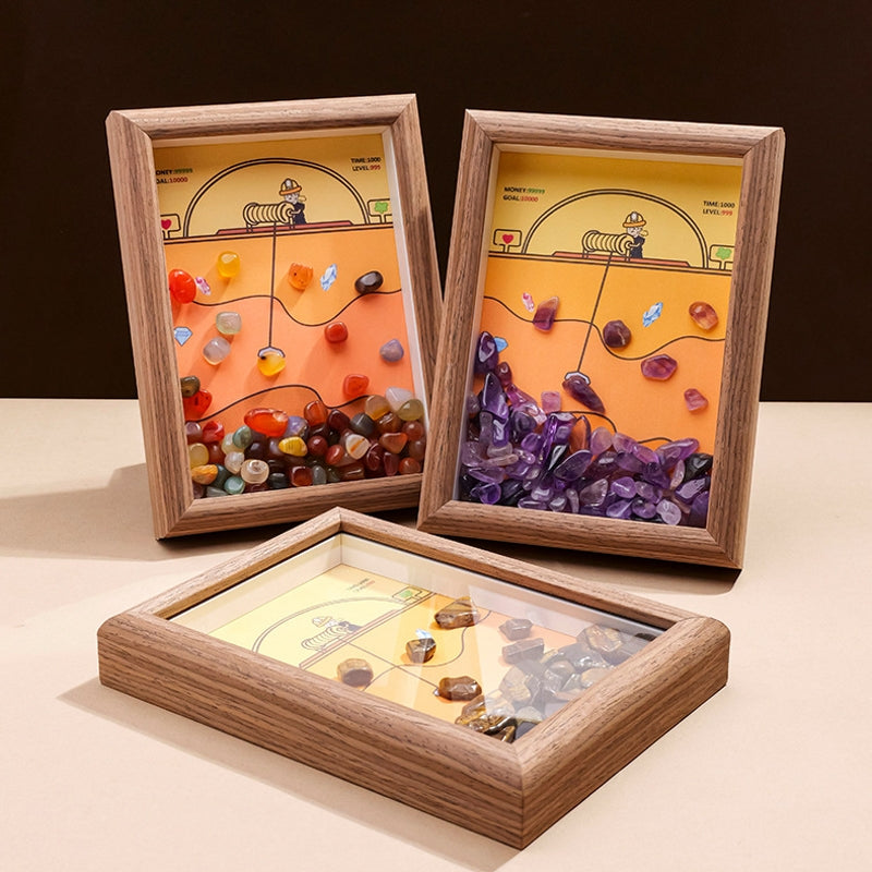 Natural Crystal Pebble Photo Frame Ornament Home Decor