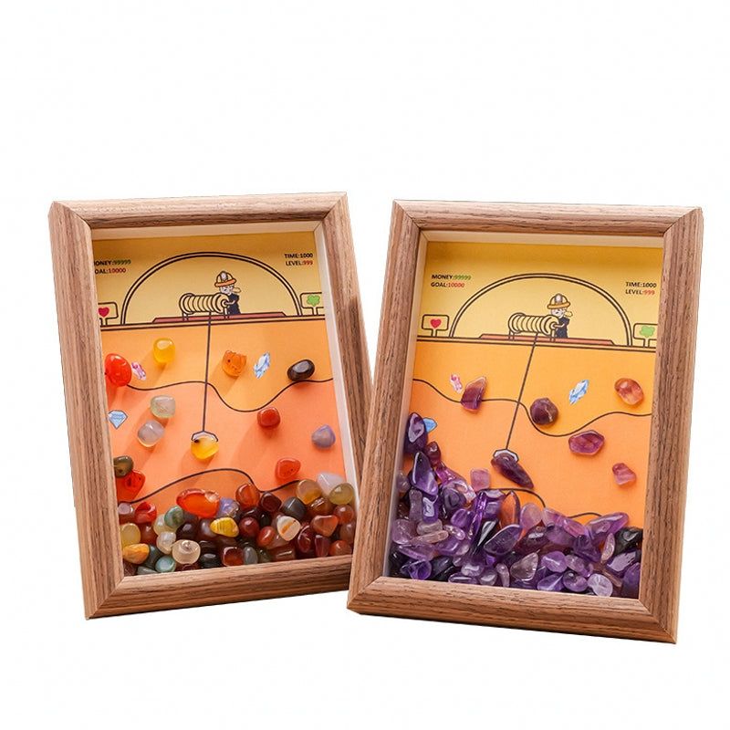 Natural Crystal Pebble Photo Frame Ornament Home Decor