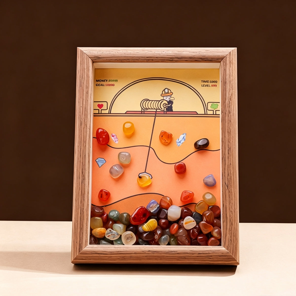 Natural Crystal Pebble Photo Frame Ornament Home Decor