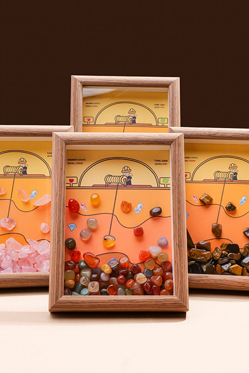 Natural Crystal Pebble Photo Frame Ornament Home Decor