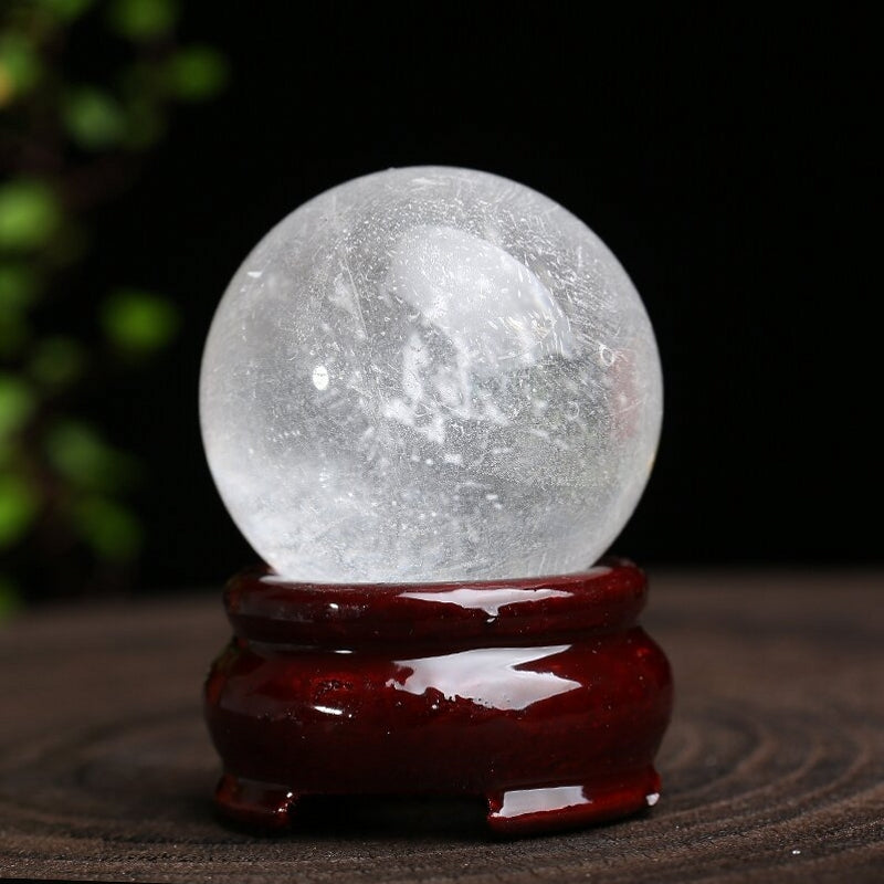 Natural Crystal Sphere Balls with Free Holders 1.57"