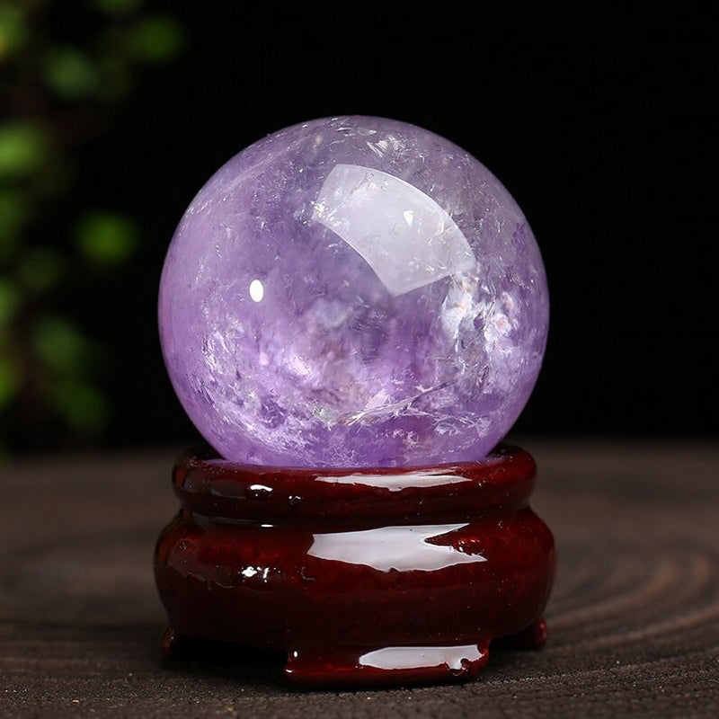 Natural Crystal Sphere Balls with Free Holders 1.57"