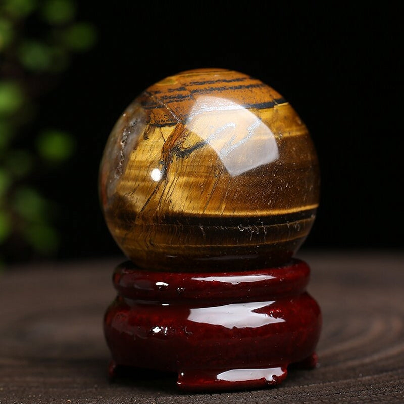 Natural Crystal Sphere Balls with Free Holders 1.57"