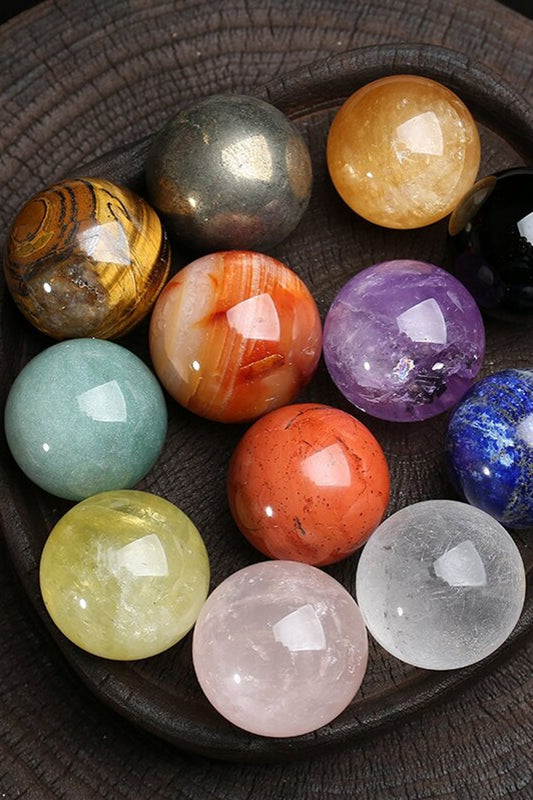 Natural Crystal Sphere Balls with Free Holders 1.57"