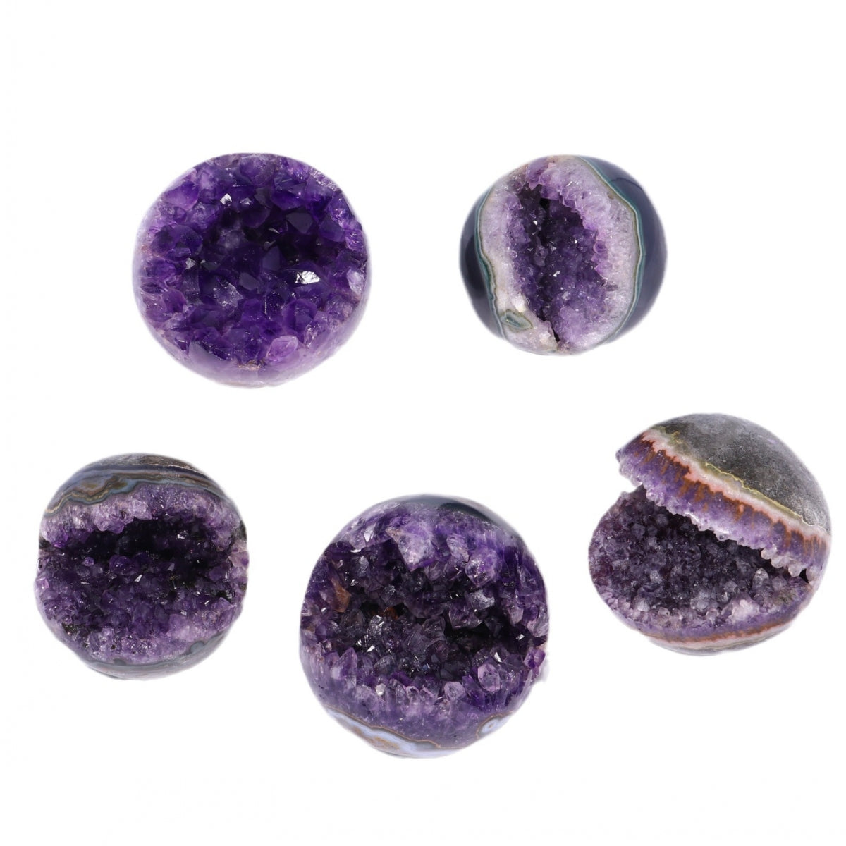 Natural Druzy Amethyst Cluster Spheres with Free Holders