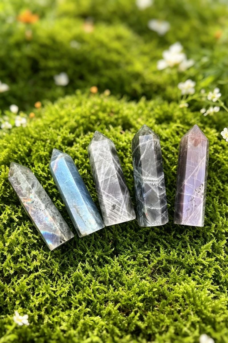 Natural Flash Labradorite Crystal Tower 3.02”