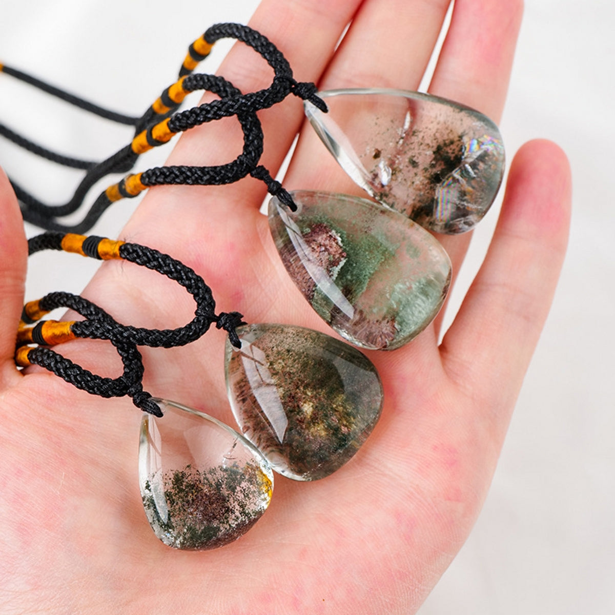 Natural Garden Quartz Tear Drop Pendant