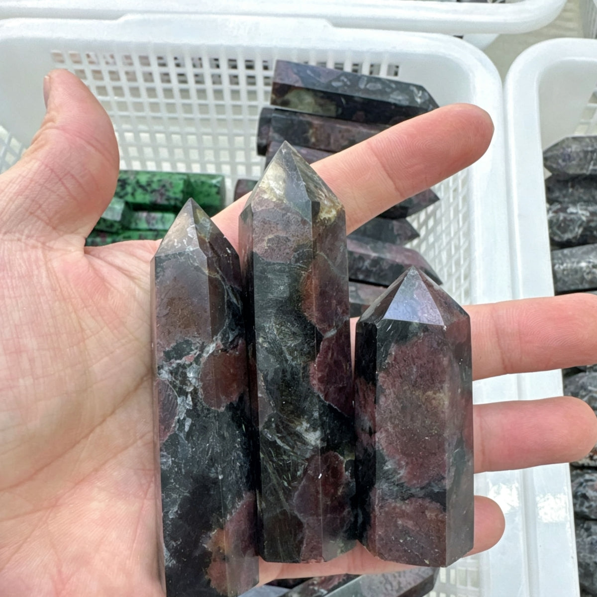 Natural Garnet Dream Amethyst Prehnite Towers 500g