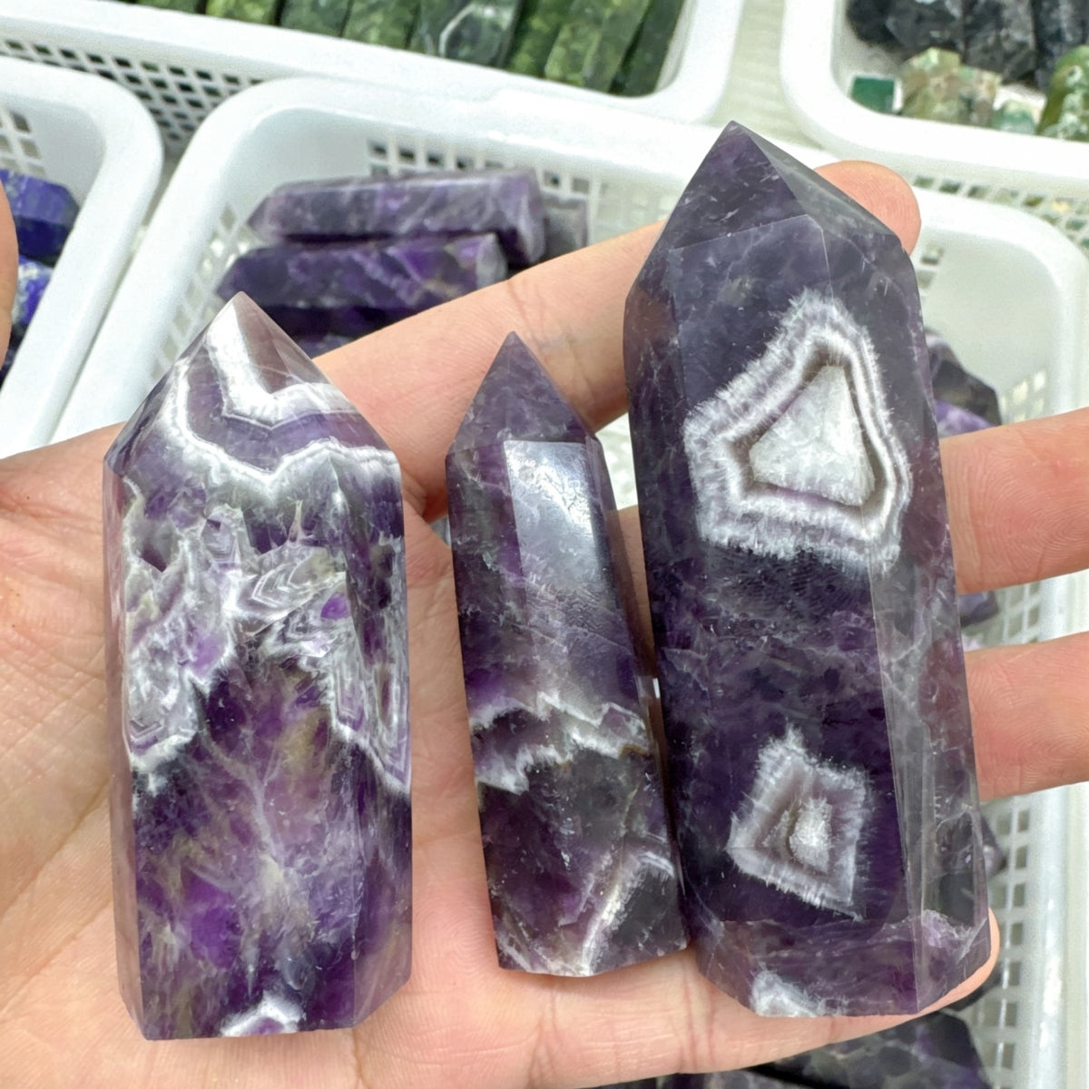 Natural Garnet Dream Amethyst Prehnite Towers 500g