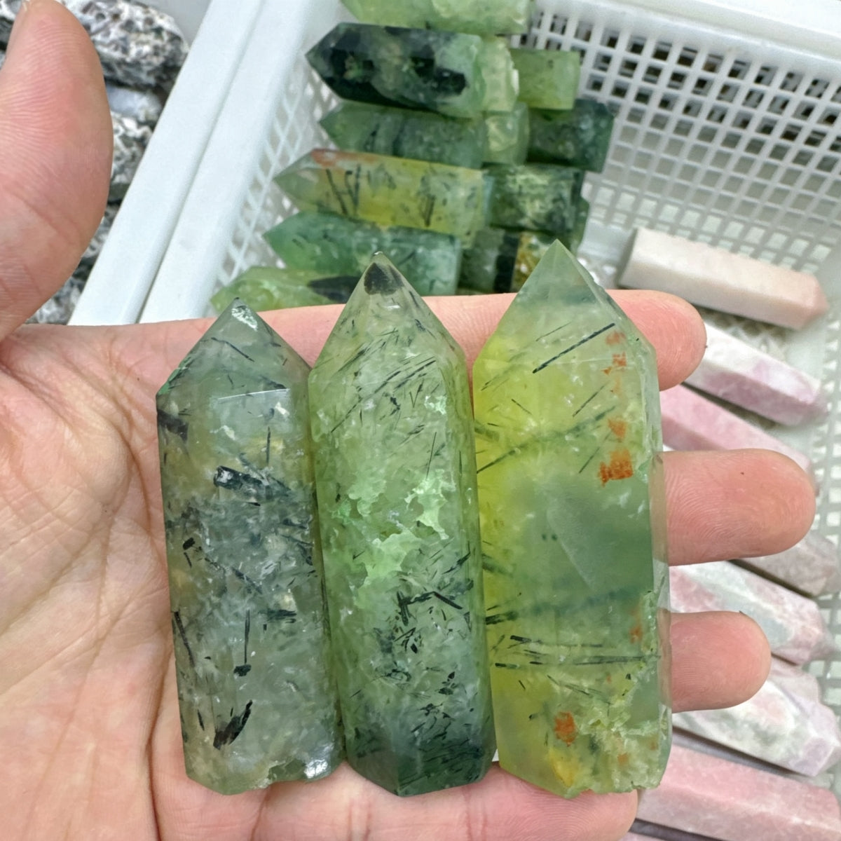 Natural Garnet Dream Amethyst Prehnite Towers 500g
