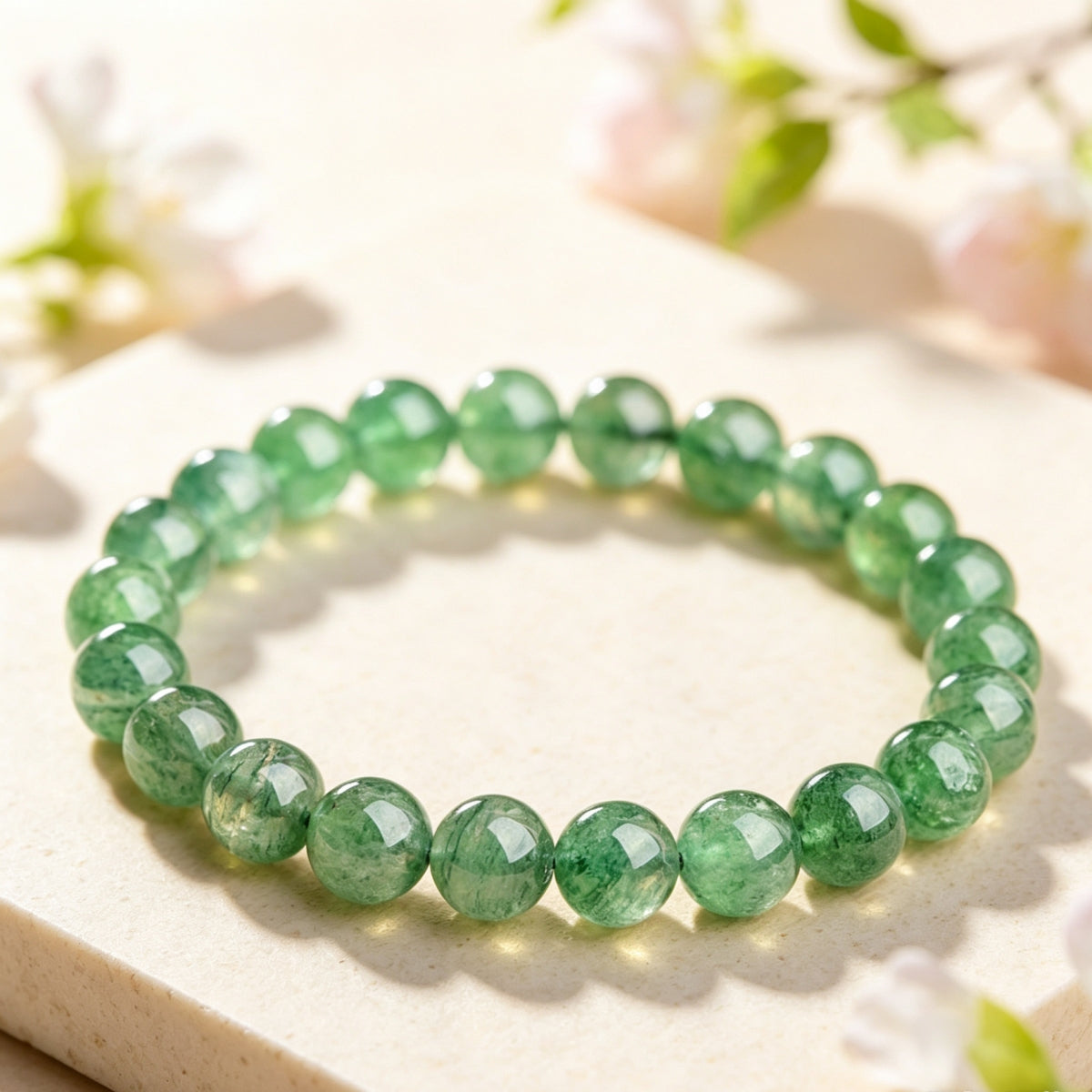Natural Green Strawberry Crystal Bracelet