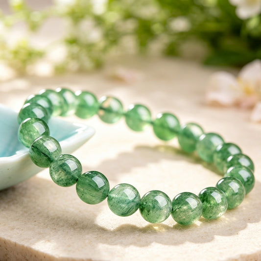 Natural Green Strawberry Crystal Bracelet