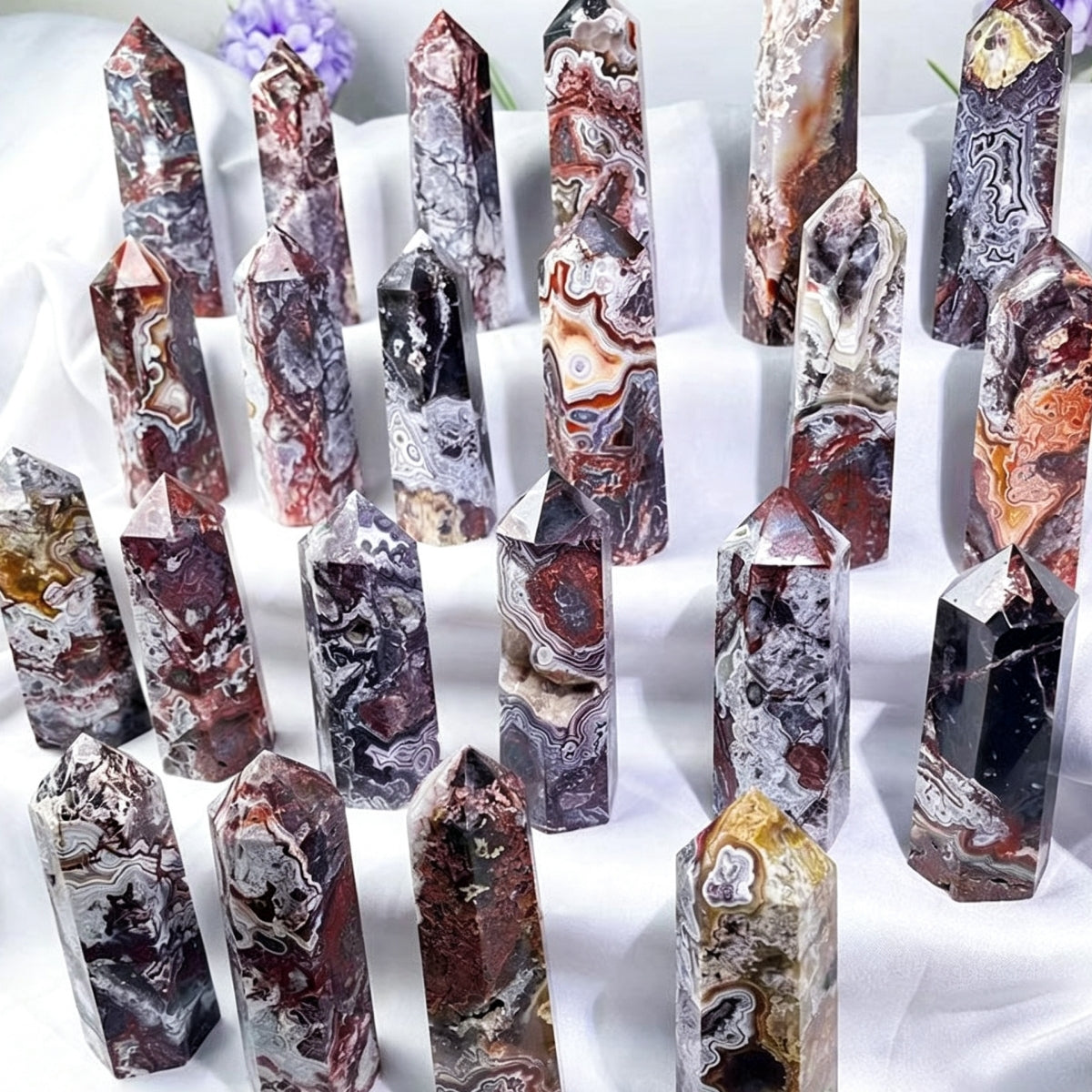 Mexican Agate Towers 3.14"