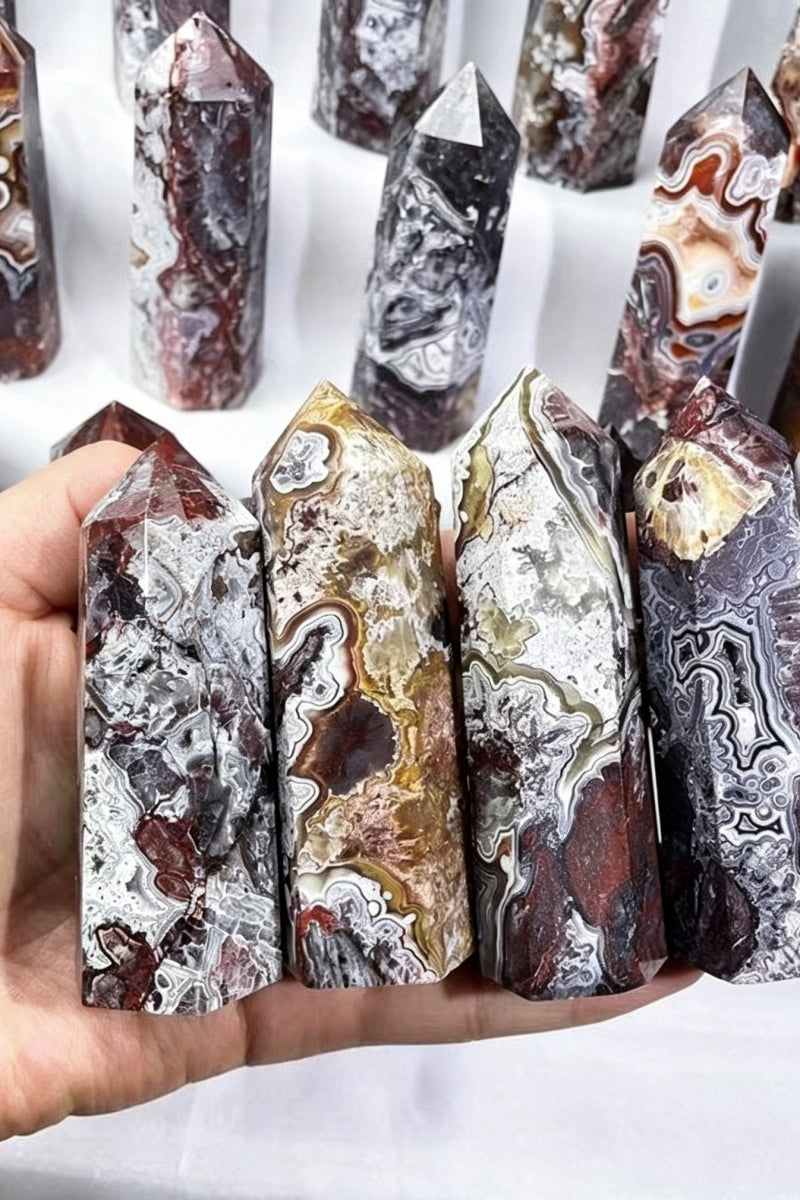 Mexican Agate Towers 3.14"