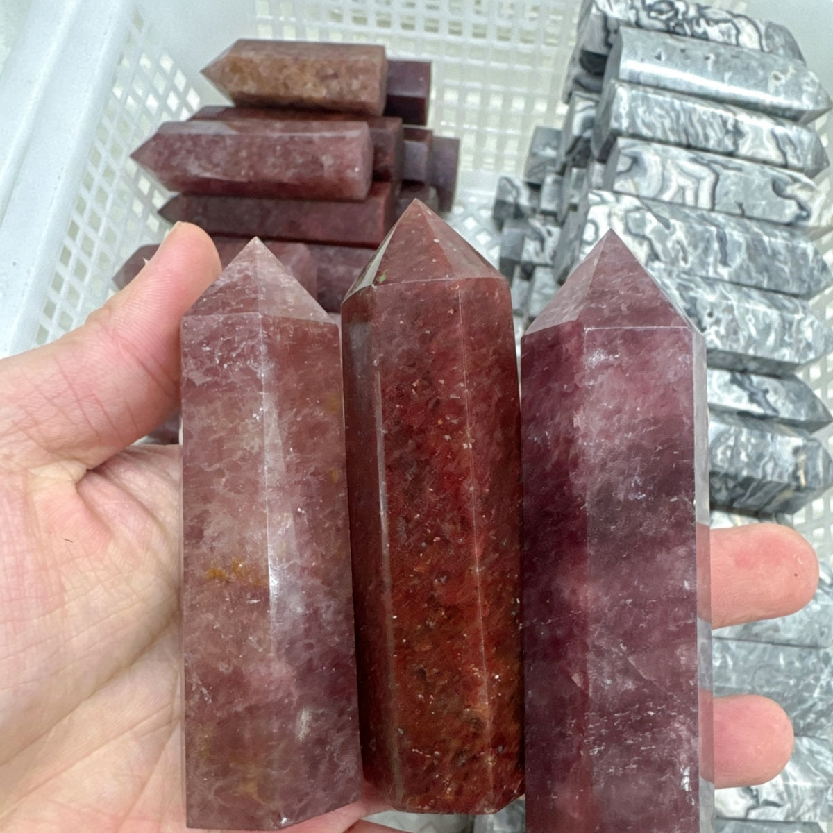 Natural Piccaso Red Strawberry  Citrine Towers 500g