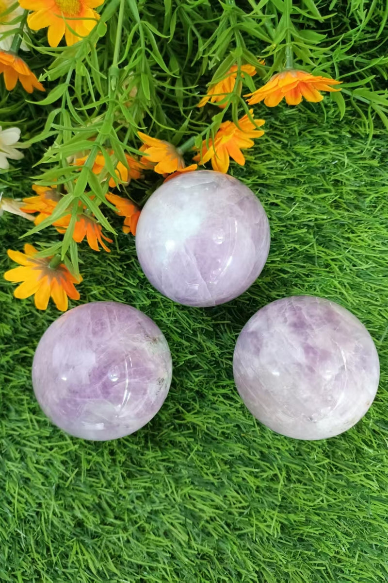 Natural Polished Kunzite Crystal Sphere 2.38"