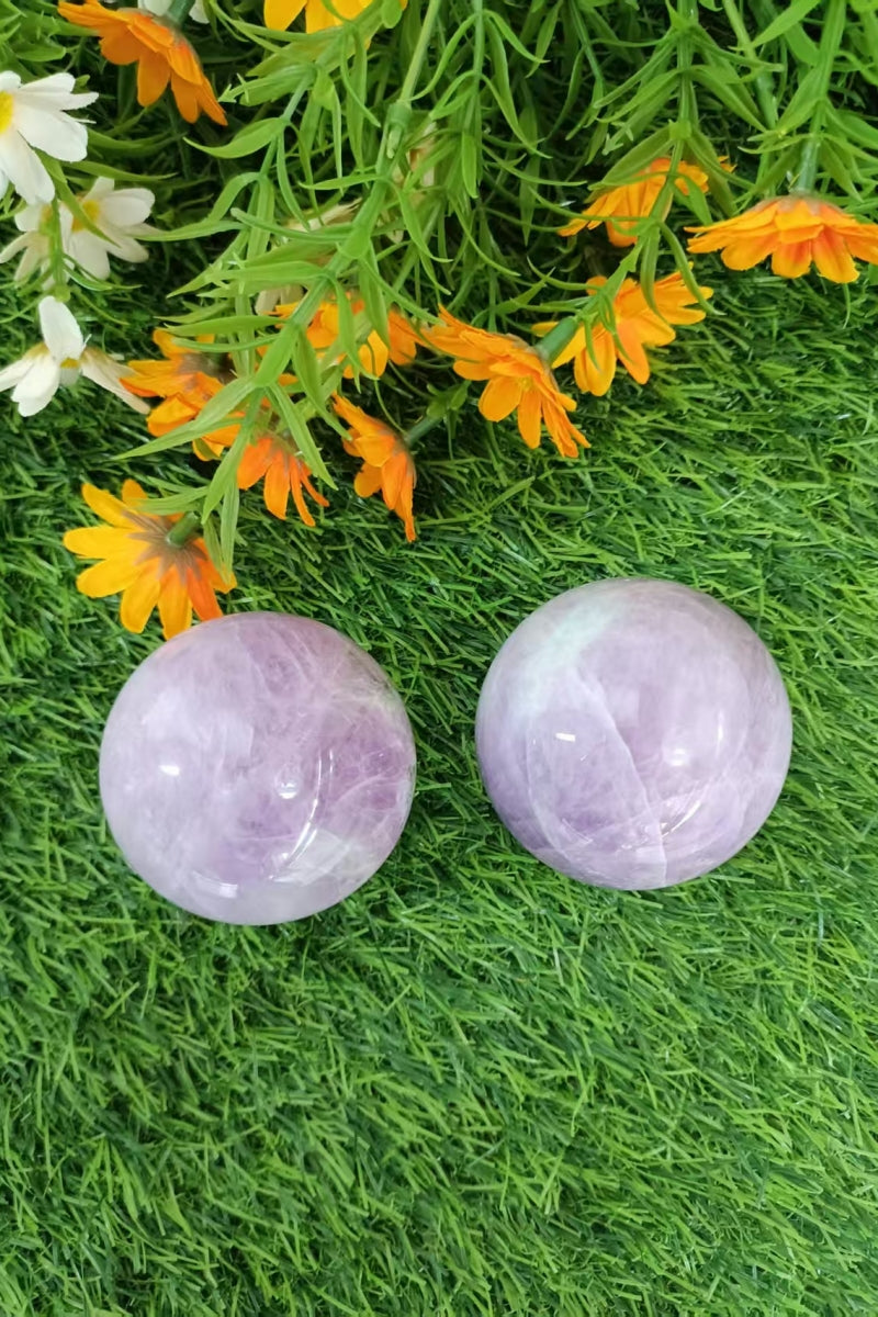 Natural Polished Kunzite Crystal Sphere 2.38"