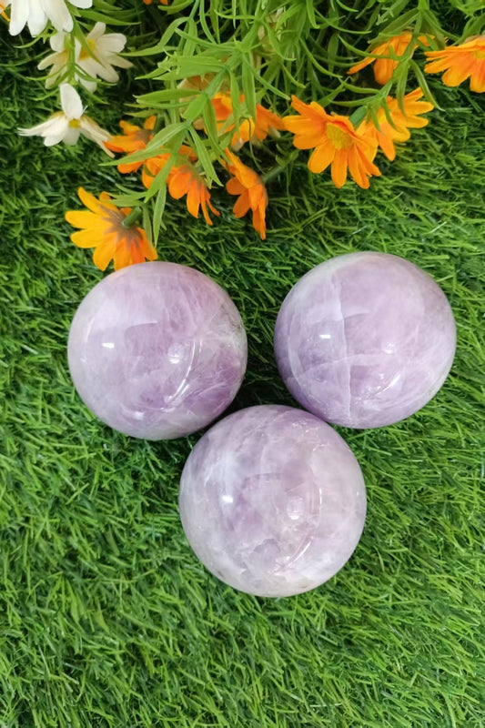 Natural Polished Kunzite Crystal Sphere 2.38"