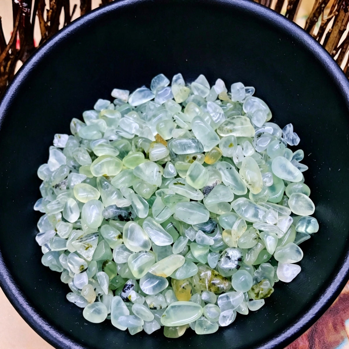 Natural Prehnite Chips Small Tumbles 100g