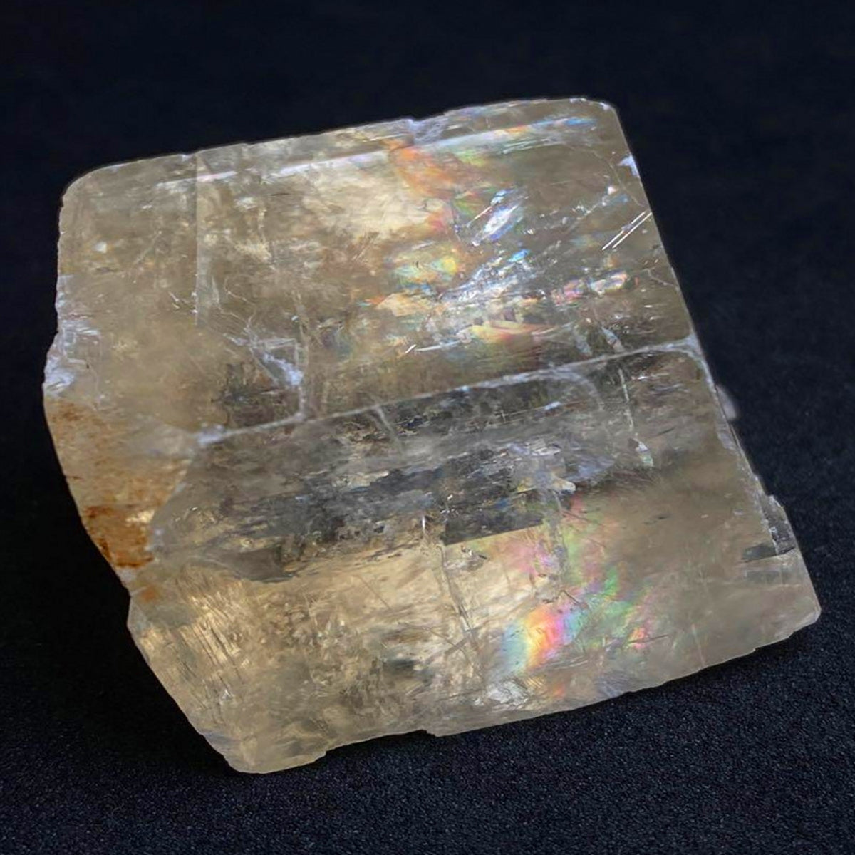 Natural Rainbow Clear Calcite Cube Specimens