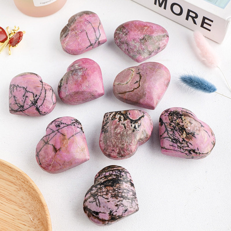Rhodonite Hearts Palm Stone 160g