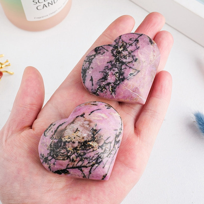 Rhodonite Hearts Palm Stone 160g
