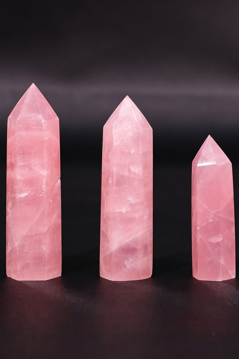 Natural Rose Quartz Towers Tall 1.57"-3.94"