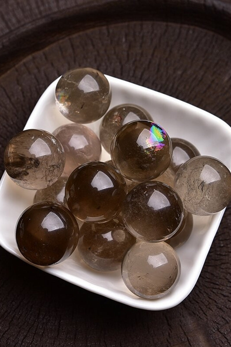 Natural Smokey Quartz Sphere Crystal Balls 1.57"