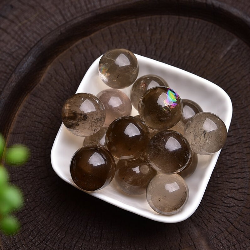 Natural Smokey Quartz Sphere Crystal Balls 1.57"