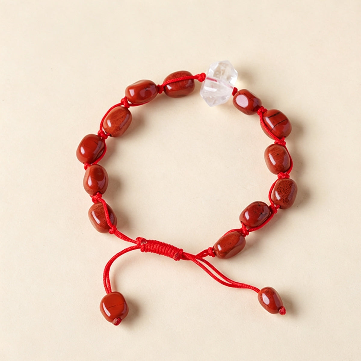 Natural White Crystal Double-Tip Hand-Woven Bracelet