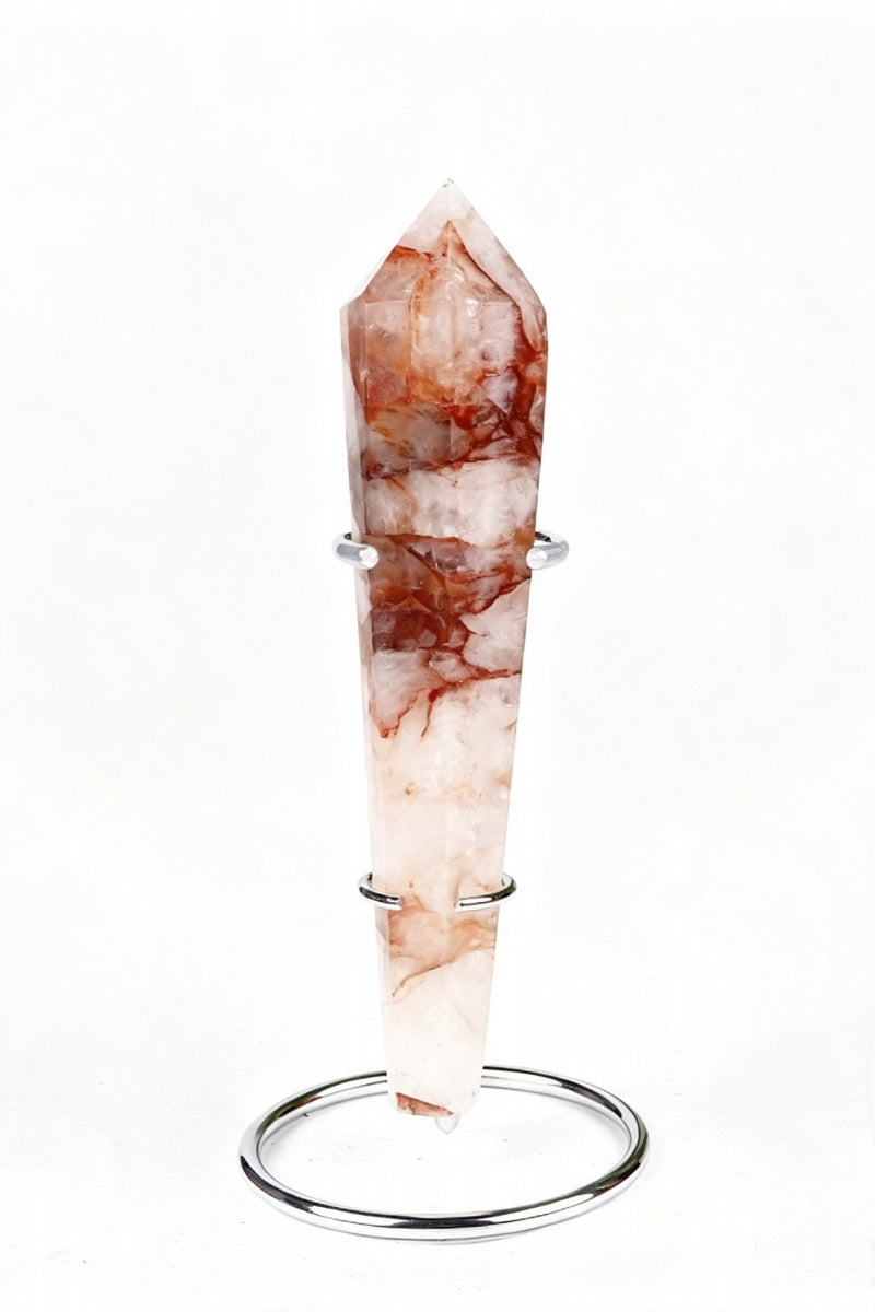 Ocean Jasper Fire Quartz Golden Healer Wands with Free Holders