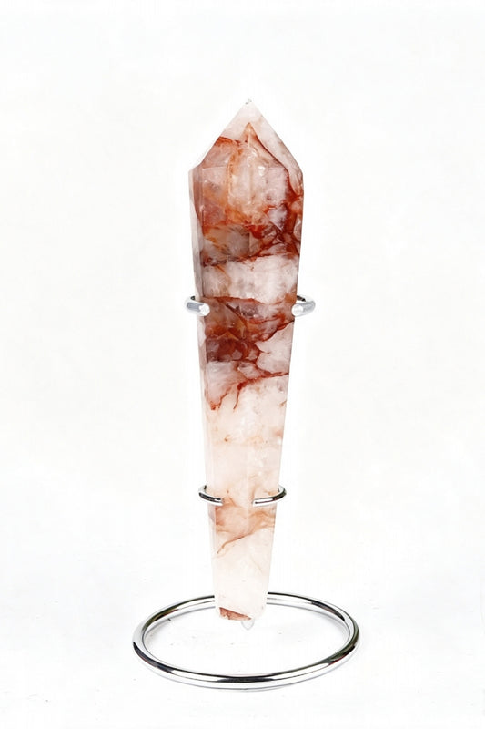 Ocean Jasper Fire Quartz Golden Healer Wands with Free Holders