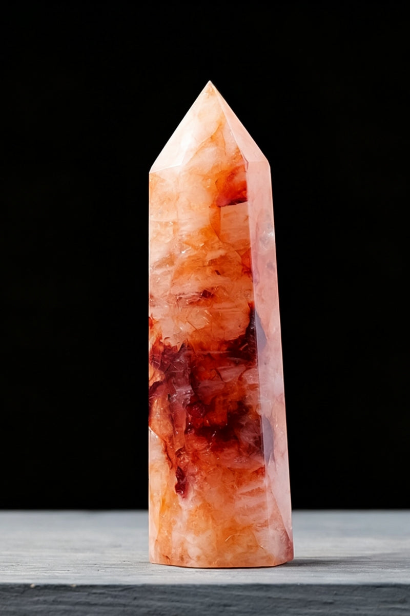 Opalite Fire Quartz Pink Opal Towers 1.97" Tall